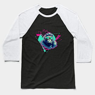 Gorilla With Sunglasses Retro Synthwave Baseball T-Shirt